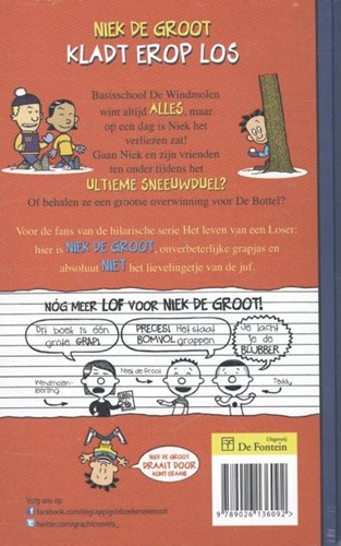 De Fontein kinderboek Niek de Groot 4 kladt erop los 10+ humor-2