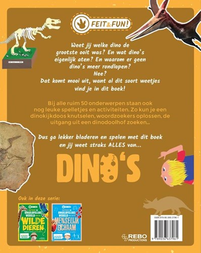 Rebo Dinosauriërs Feit & Fun boek met spelletjes en weetjes 7+-2