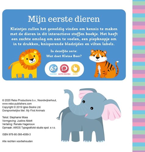 Rebo livre à bruit bébé Mes premiers animaux mini me interactif-2