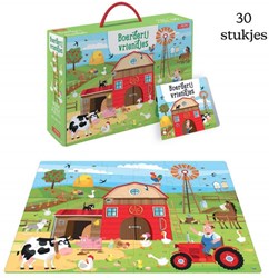 Rebo Boerderijvriendjes giga puzzel en boek karton 30 stukjes