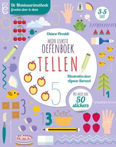 Livre d'exercices Compter méthode Montessori - livre autocollants interactif 3+