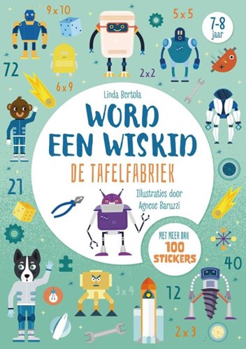 Rebo rekenboek tafelfabriek - wiskid met stickers voor kinderen 7+