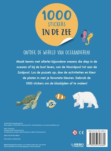 Rebo livre de stickers océan - 1000 autocollants et activités pour enfants-2