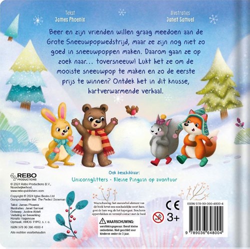 Rebo bonhomme de neige globe à paillettes livre illustré hiver 3+-2