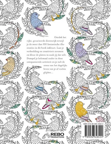 Rebo livre de coloriage Animal Wonders adulte avec illustrations d’animaux-2