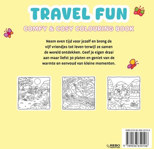 Rebo livre de coloriage Travel fun Comfy & Cosy plaisir créatif relaxant-2