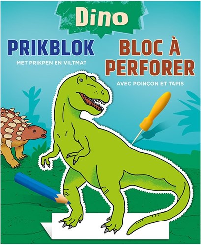 Deltas dino prikblok knutselboek met prikpen en kleurplaten