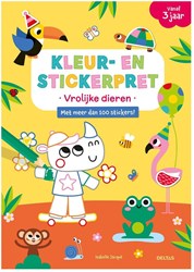 Deltas livre de coloriage animaux joyeux avec autocollants - jouet créatif