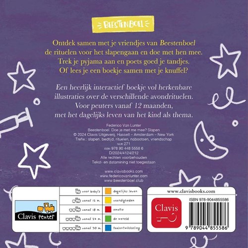 Clavis Beestenboel - Livre cartonné interactif coucher pour tout-petits-2