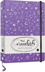 BBNC CreaChick notitieboek paars 208 pagina's gelinieerd A5