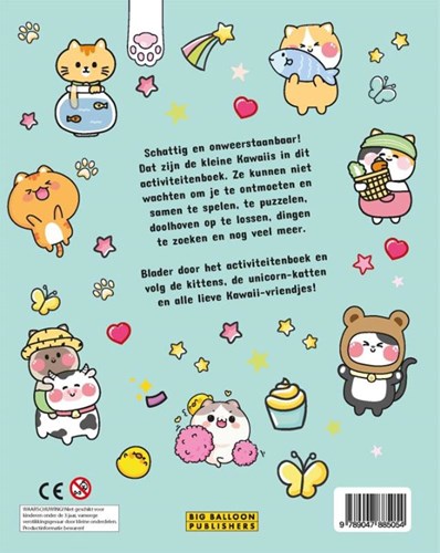 Big Balloon activiteitenboek Kawaii & friends met stickers en puzzels-2