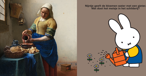 Livre illustré Mercis Miffy x Vermeer livre d'art pour enfants 2+-3