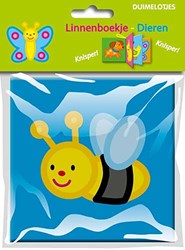 Ballon babyboek linnenboekje dieren met buggystrap en knisperpagina's