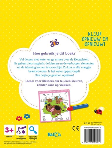 Ballon kleurboek Kleuren met water - De boerderij 4+ interactief speelgoed-2