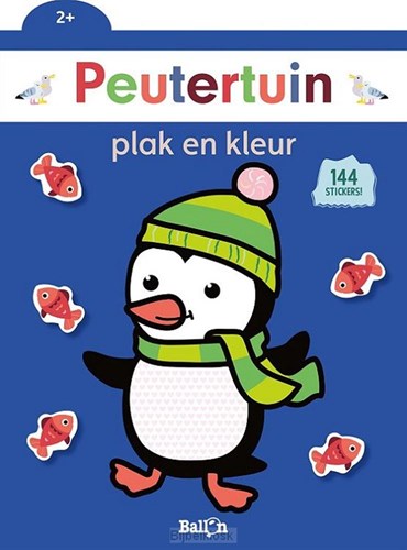 Ballon peuterboek sticker en kleur Pinguïn - creatief boekje 2+