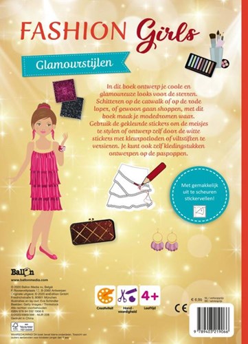 Ballon modeboek meisjes glamourstijlen stickers en kleurplezier 4plus-2