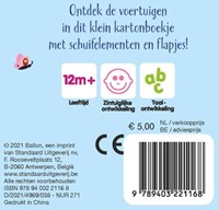 Ballon kinderboek - schuifboekje voertuigen kartonboek peuters 1+-2