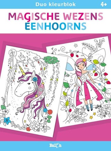 Ballon kleurblok magische wezens en eenhoorns voor kinderen 4+ kleurplezier