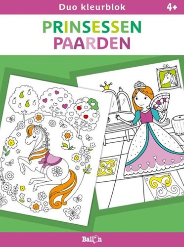 Ballon kleurboek - Duo kleurblok prinsessen en paarden 4+ creatief