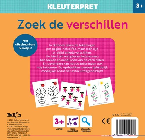 Ballon livre de recherche Kleuterpret 3+ Cherche les différences livre de jeux-2