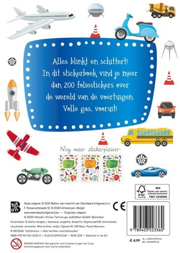 Ballon glitterstickers voertuigen stickerboek voor kinderen 3+ jaar-2