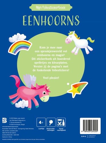 Ballon livre d'autocollants licornes - livre créatif stickers enfants-2