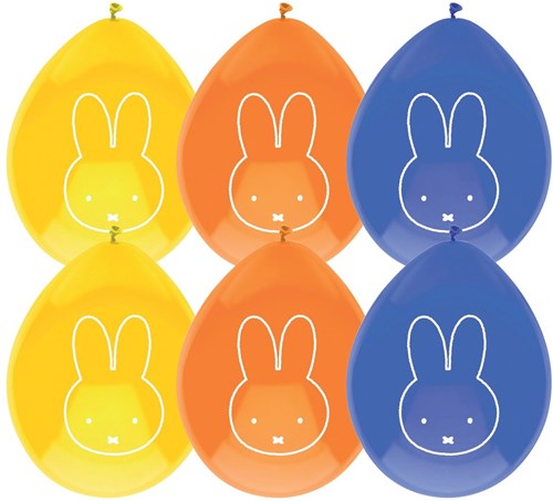 Haza ballonnen Nijntje verjaardag decoratie 6 stuks multi kleur-2