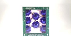 8 boules en verre 6 cm bleu brillant
