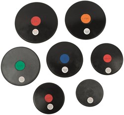 Megaform discus speelgoed rubber 800g kleurgecodeerd voor sport