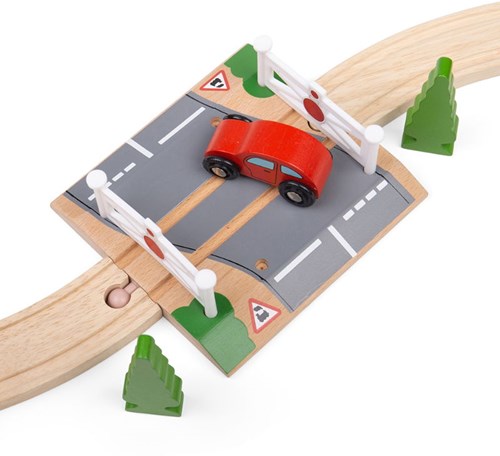 BigJigs houten treinrails - spoorwegovergang - houten speelgoed-2