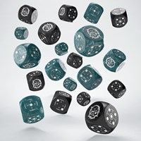 Q-Workshop dobbelstenen set D6 Stormy & Black - 20 stuks compact-2