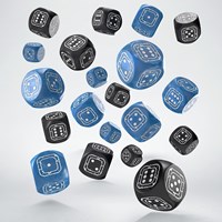 Q-Workshop dés Fortress Compact D6 noir bleu lot de 20-2