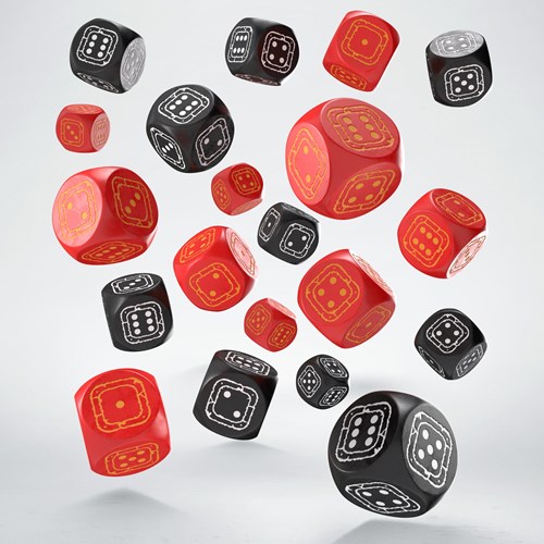 Q-Workshop set de dés Fortress Compact D6 noir rouge 20 pièces-2