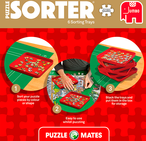 Ravensburger puzzel accessoire Puzzle Mates 6 sorteerbakjes zwart-2