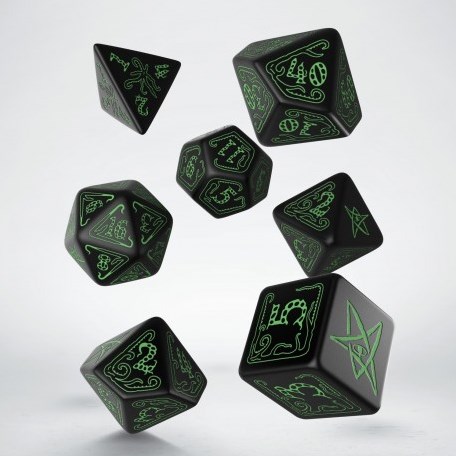 Q-Workshop L'Appel de Cthulhu - Jeu de dés noirs et verts (7)-2