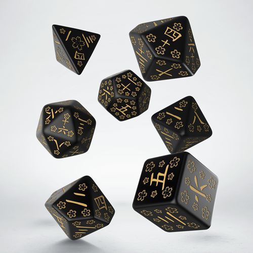 Q-Workshop Jeu de dés japonais - Deep Night Firefly (7 pièces)-2