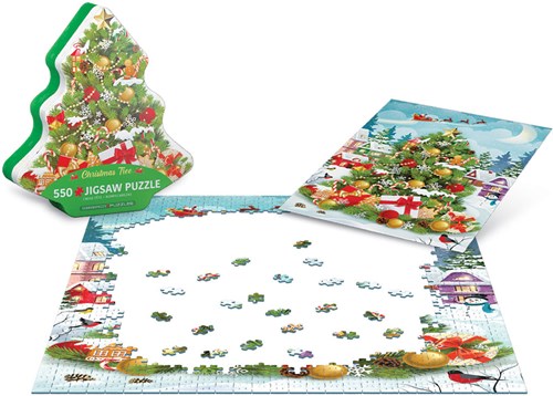 Eurographics kerstpuzzel Christmas Tree Tin - 550 stukjes puzzelplezier-3