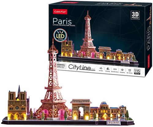 Cubic Fun puzzle 3D Paris LED - set de construction skyline jouet-2