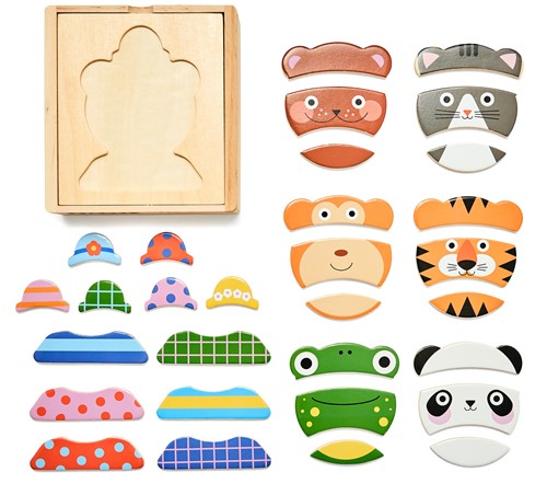 Kikkerland Animal Mix Up! Wooden Puzzle-2