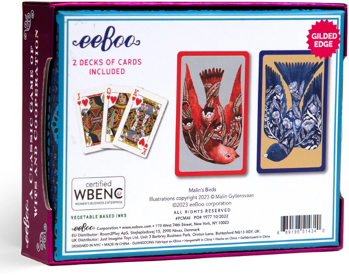 eeBoo Malin's Birds Bridge Playing Card Set (2 Decks) (U)-2