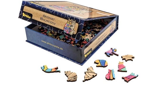 Philos Artefact Houten Puzzel 2 in 1 Kat (160)-2