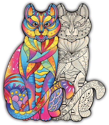 Philos Artefact Houten Puzzel 2 in 1 Kat (160)-3