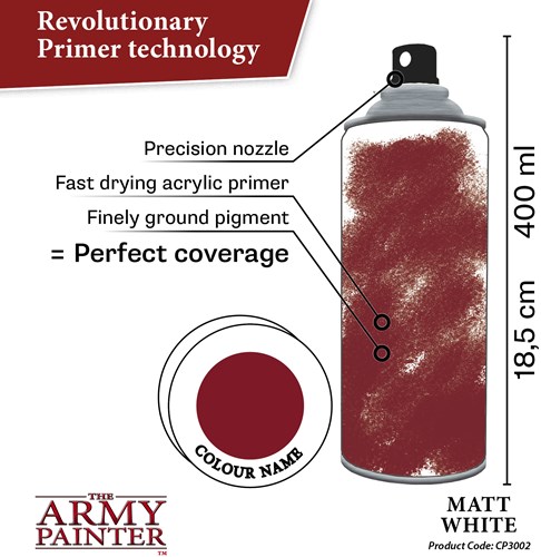 The Army Painter apprêt jouet - Matt White 400ml spray acrylique-3