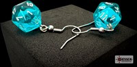 Boucles d'oreilles jouet Chessex Translucent Teal Mini-Poly D20 dé-2