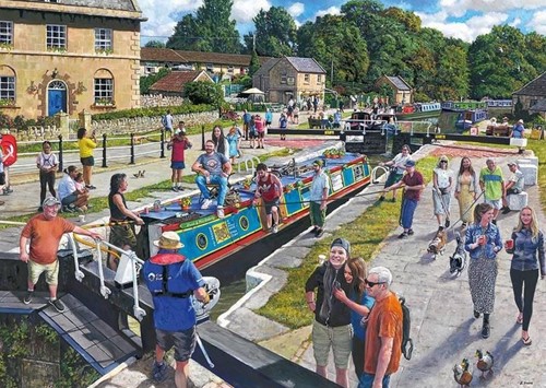 Gibsons legpuzzel Wiltshire Waterways 1000 stukjes karton volwassenen-2