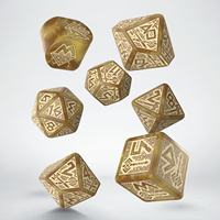 Q-Workshop dobbelstenen set goud - Dwarven Dice 7 stuks fantasy-2