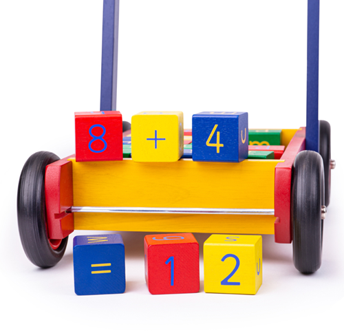 Tidlo chariot de marche en bois - trotteur avec blocs ABC jouet éducatif-3