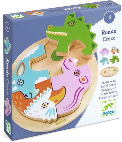 Djeco PUZZLES BOIS - PUZZLES RELIEF Rondo Croco - FSC 100%