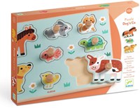 Djeco PUZZLES BOIS - PUZZLES GROS BOUTONS Dog'n'Co - FSC 100%