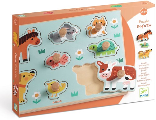 Djeco PUZZLES BOIS - PUZZLES GROS BOUTONS Dog'n'Co - FSC 100%